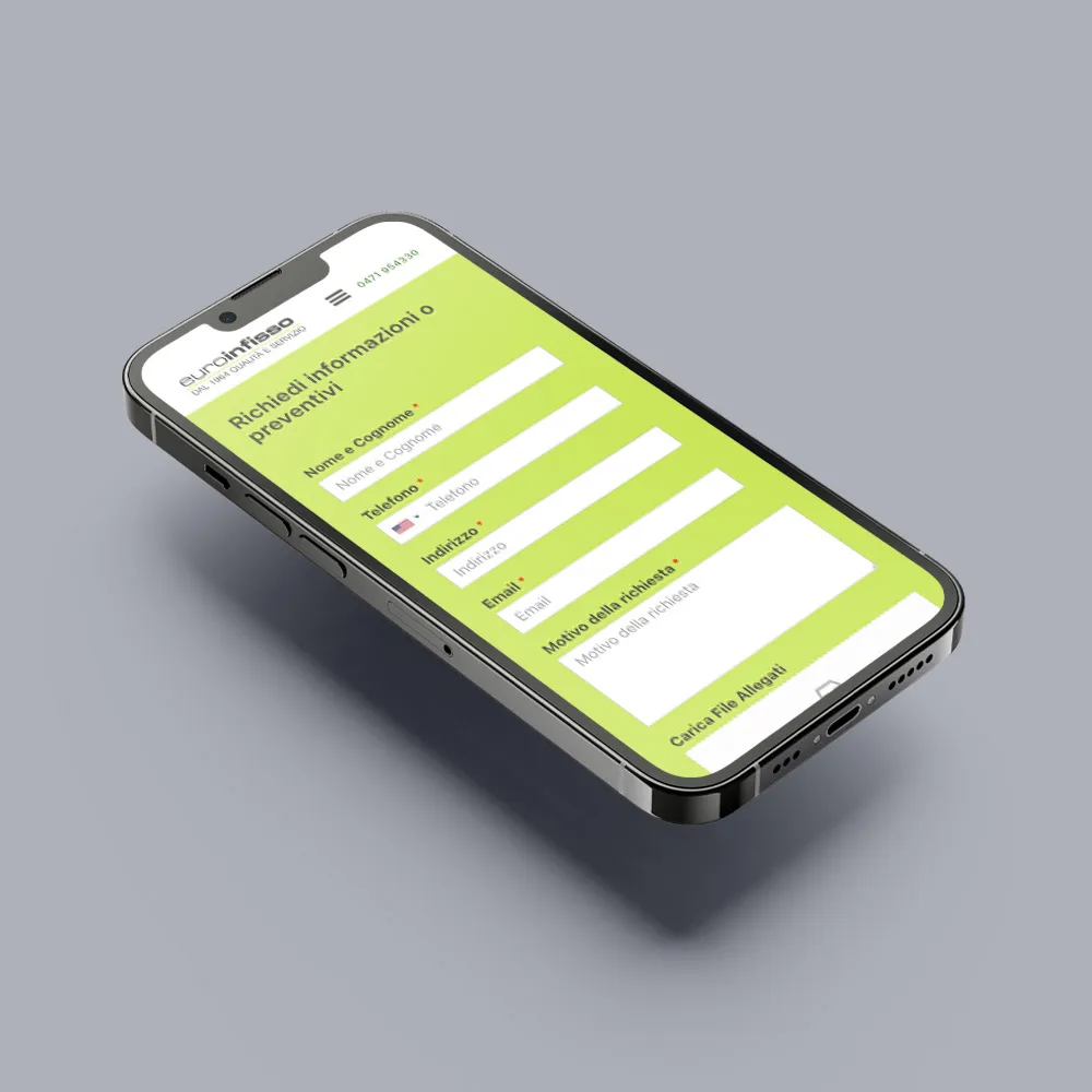 Modulo di richiesta su smartphone