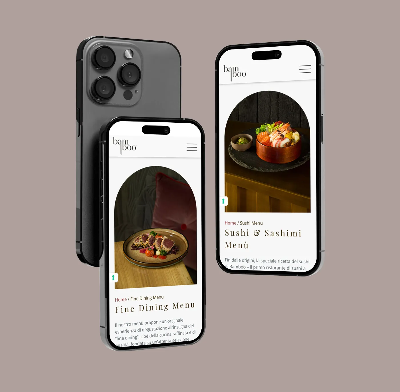 Sushi-Menü auf einem Smartphone